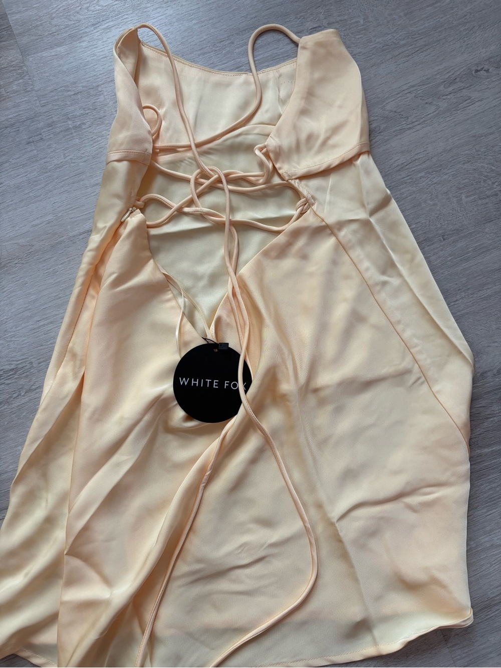 White Fox Boutique Pale Yellow Mini Slip Dress - Picture 3 of 4